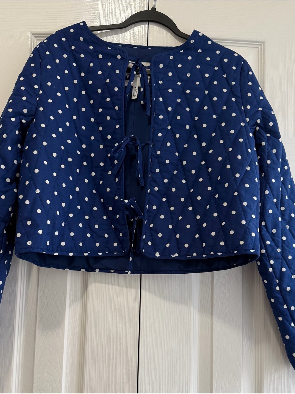 Avec Les Filles Royal Blue Quilted Polka Dot Jacket